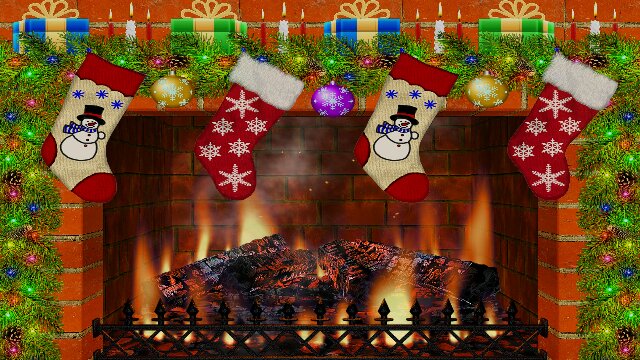 Christmas fireplace screensavers