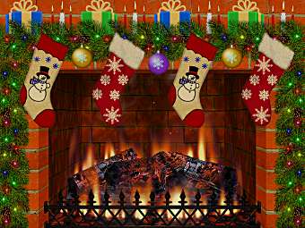 3D Christmas Fireplace Screensaver Overview